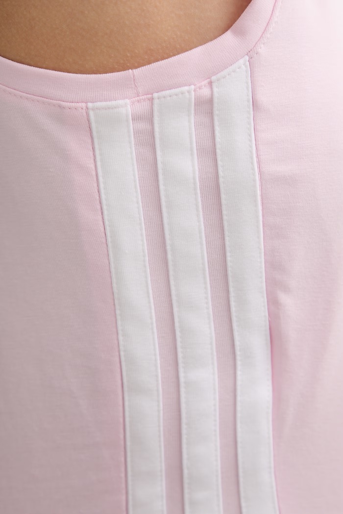adidas Crop top pentru femei, din bumbac cu elastan KC5182 roz