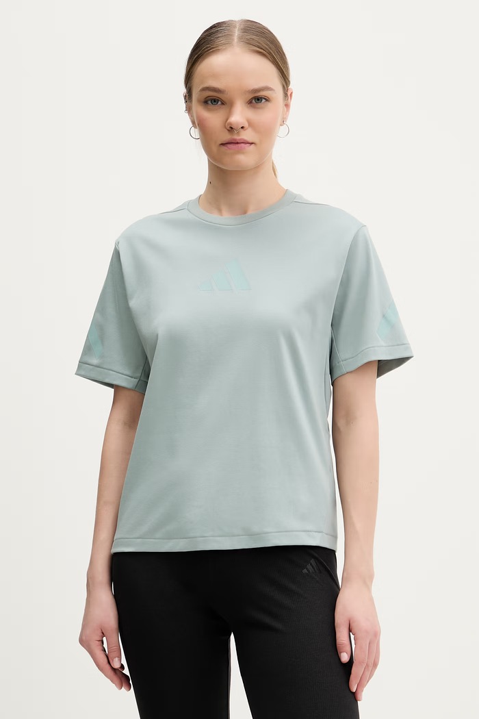 Bavlnené tričko adidas Z.N.E potlač tyrkysová KC7723