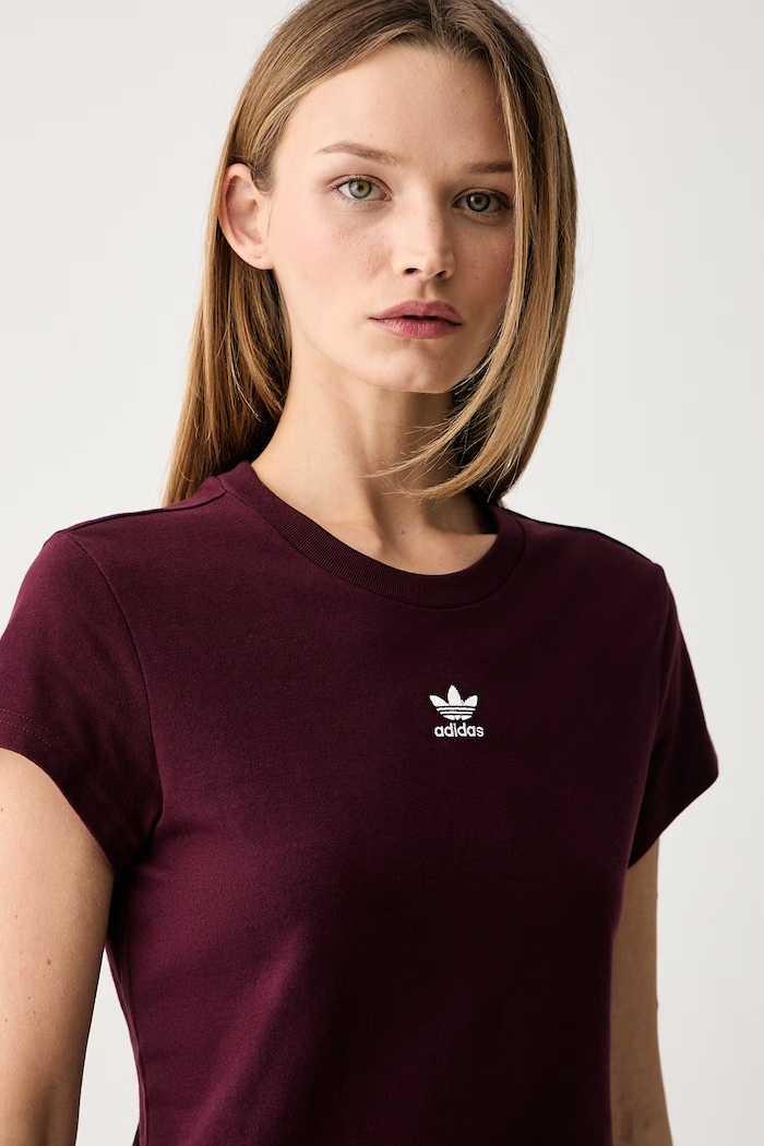 adidas Originals T-shirt damski bawełniany bordowy KD1357