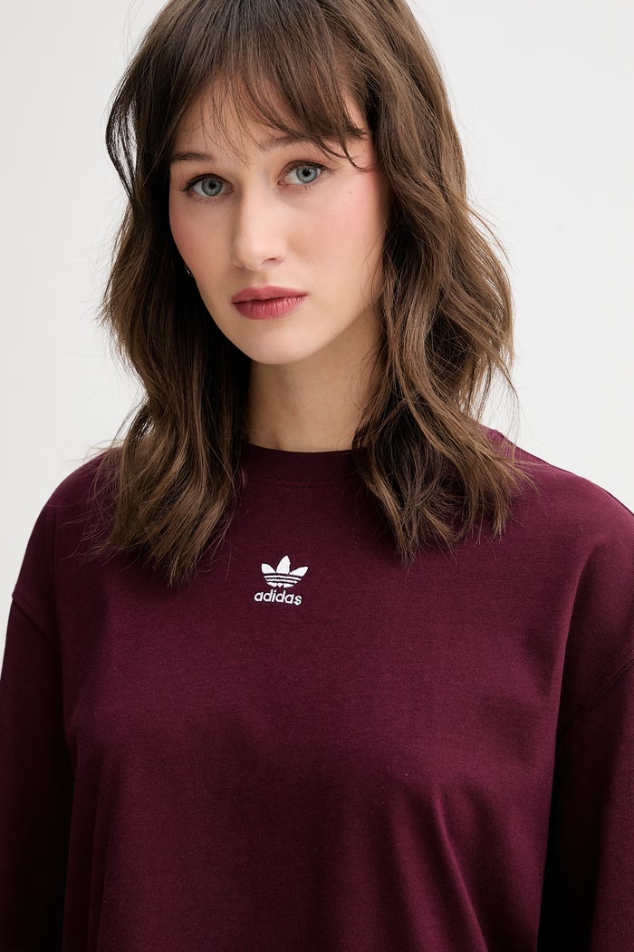 adidas Originals футболка для женщин из хлопка бордо KD1373