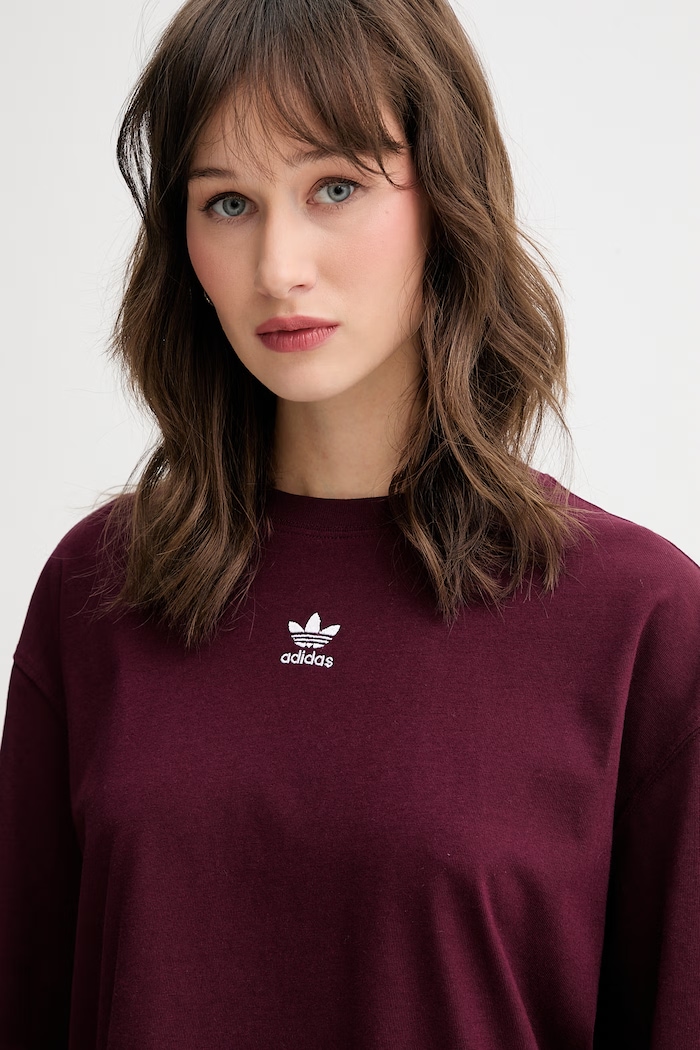 adidas Originals футболка для женщин из хлопка бордо KD1373