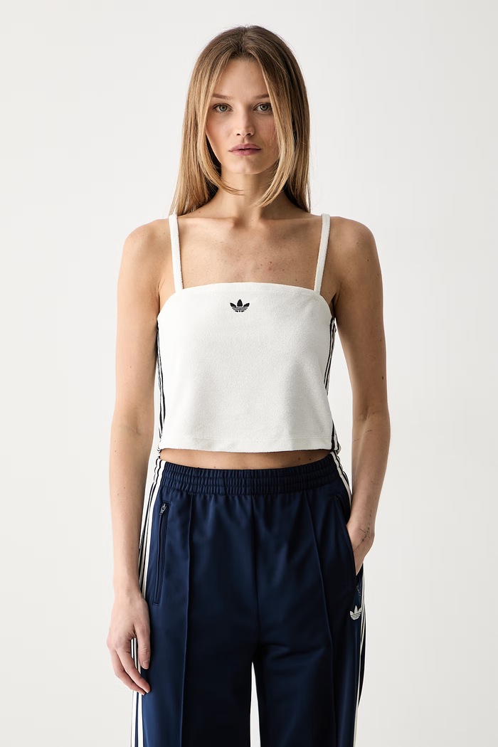 adidas Originals top damski z bawełną beżowy KD1405