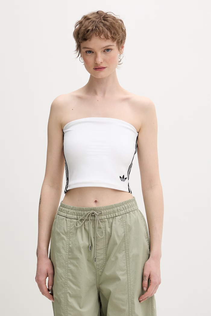 adidas Originals crop top pentru femei bej KD6235