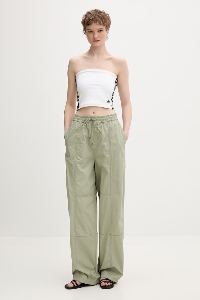 adidas Originals crop top pentru femei KD6235 bej SS26