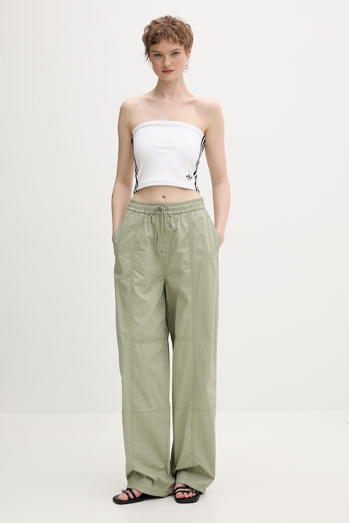 adidas Originals crop top pentru femei KD6235 bej SS26