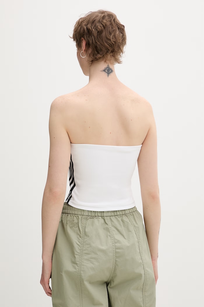 Îmbrăcăminte adidas Originals crop top pentru femei KD6235 bej