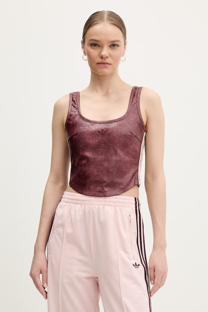 adidas Originals top imprimeu burgundia KD8786