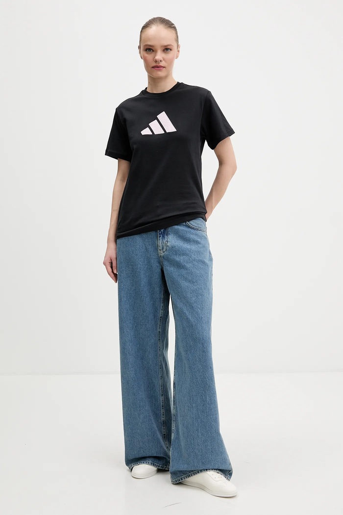 adidas pamut póló KQ6399 fekete SS26
