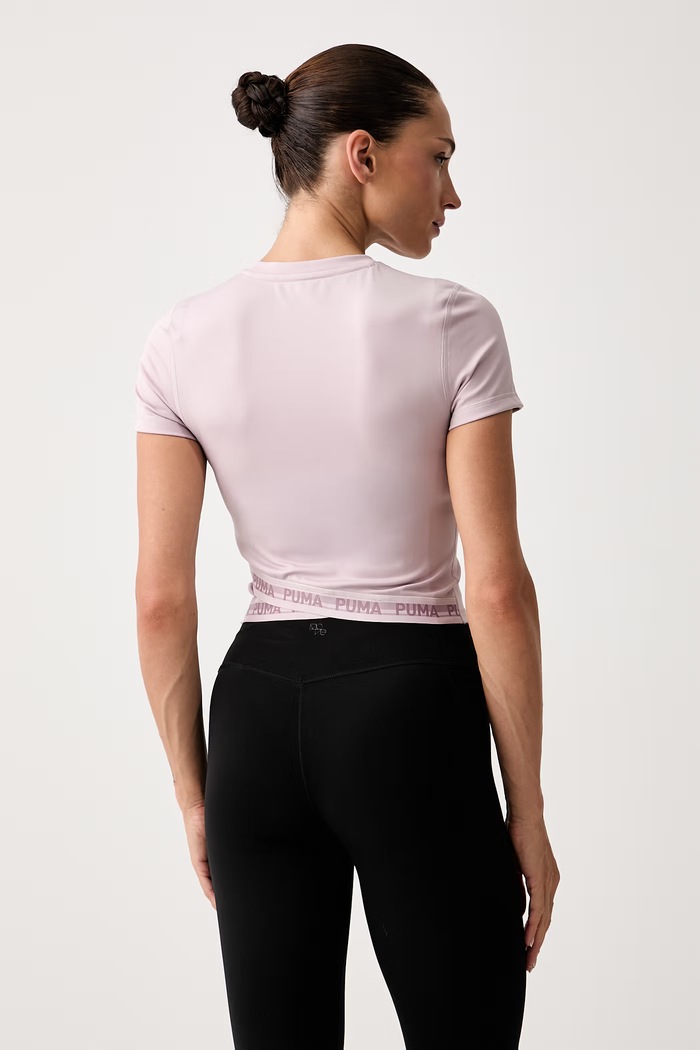 Ρούχα Puma t-shirt γυμναστικής γυναικείο Strong Cross 528494 ροζ