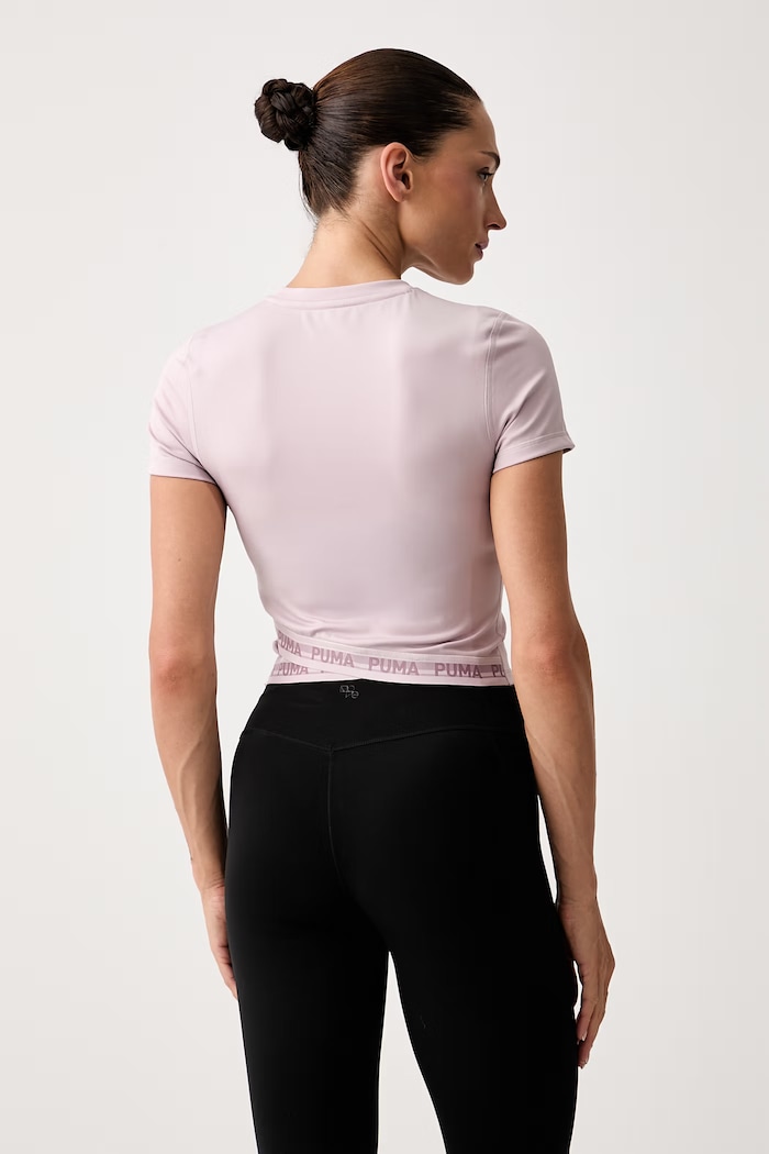 Ρούχα Puma t-shirt γυμναστικής γυναικείο Strong Cross 528494 ροζ