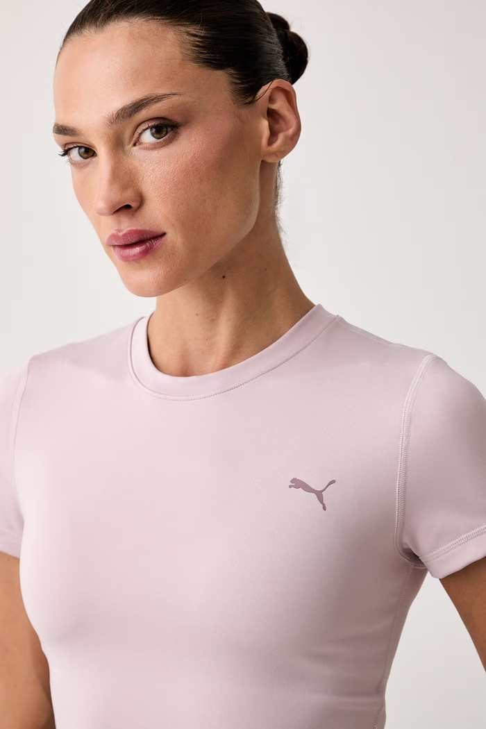Puma t-shirt γυμναστικής γυναικείο Strong Cross ροζ 528494