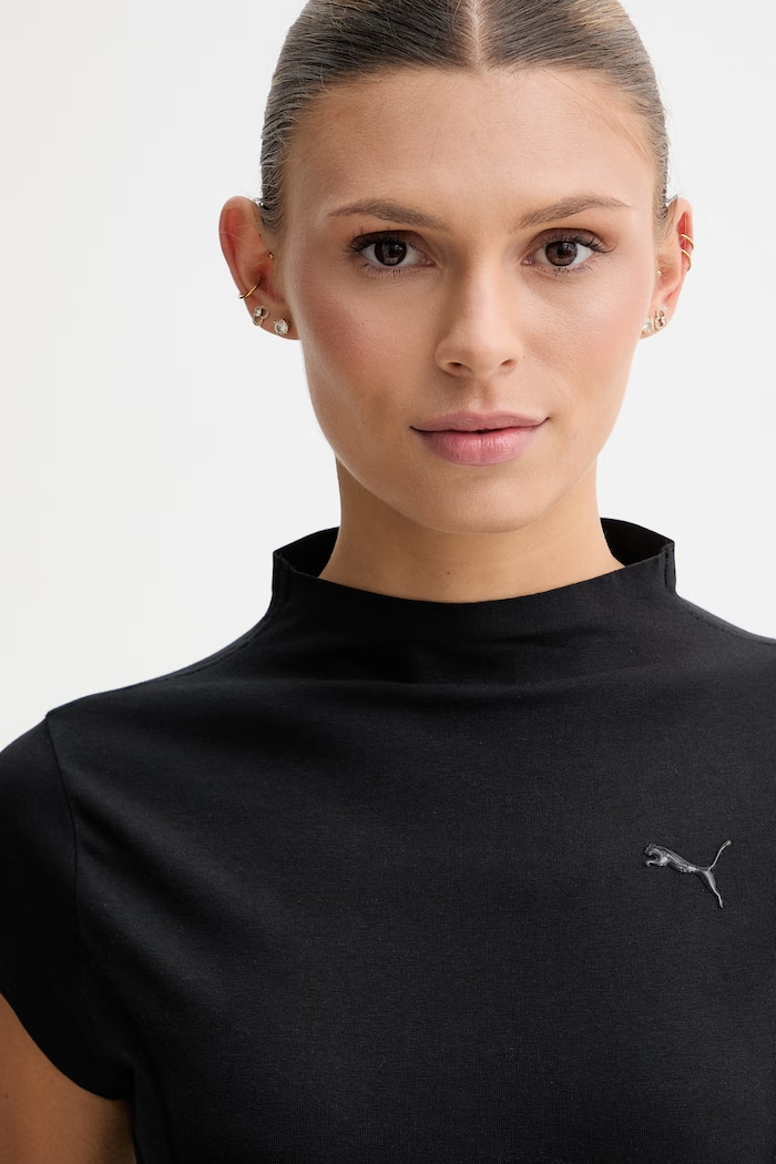 Puma kratka majica ženska bombažna z elastanom PUMATECH SENSE črna 634568