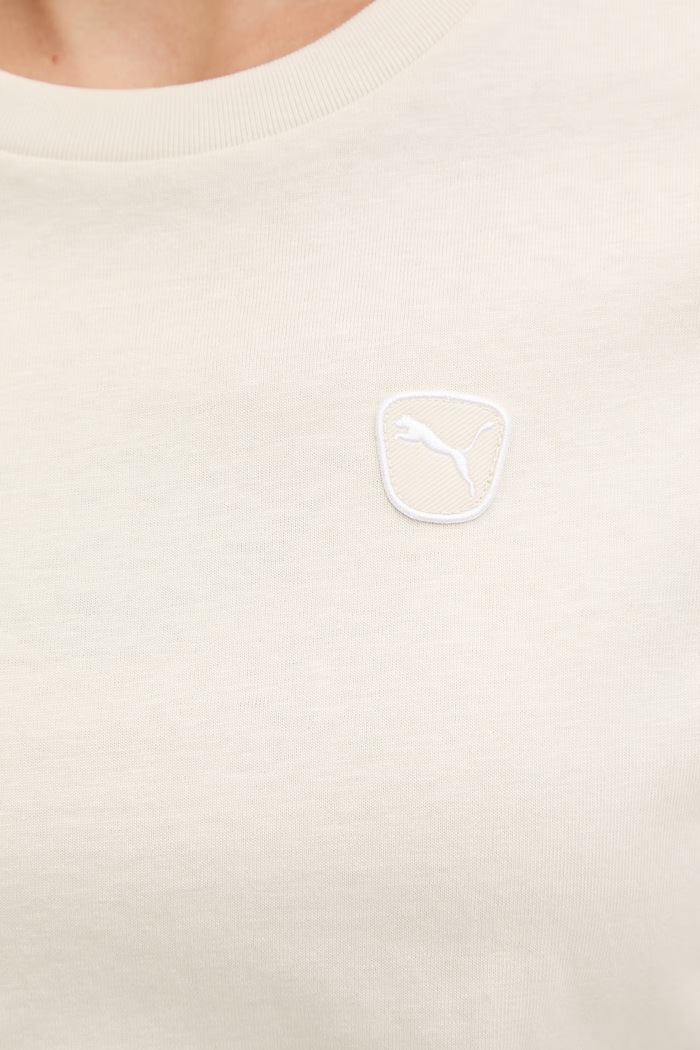 Puma тениска женска памучна Essential Elevated 691855 бежов
