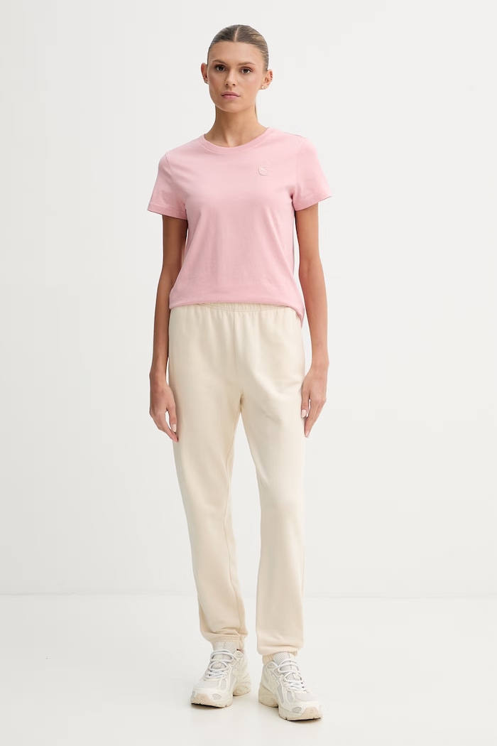 Puma t-shirt da donna in cotone Essential Elevated 691855 rosa SS26