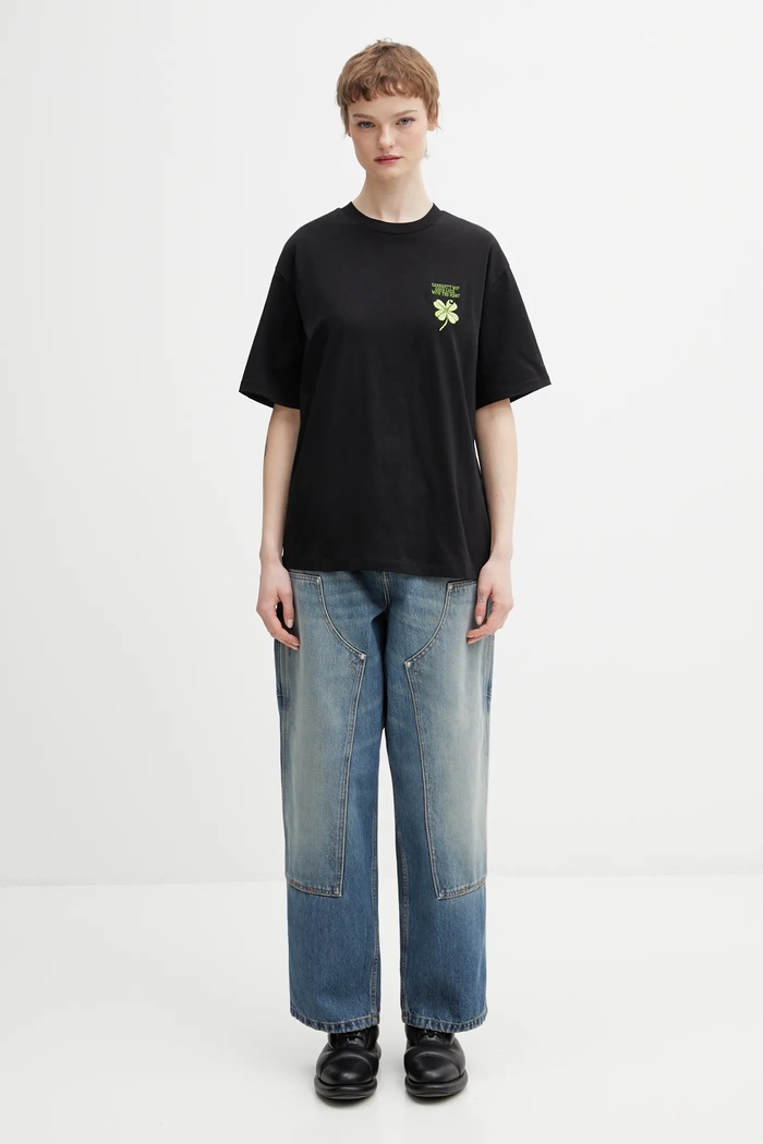 Carhartt WIP cotton t-shirt W SS Clover T-Shirt I036036.89XX black