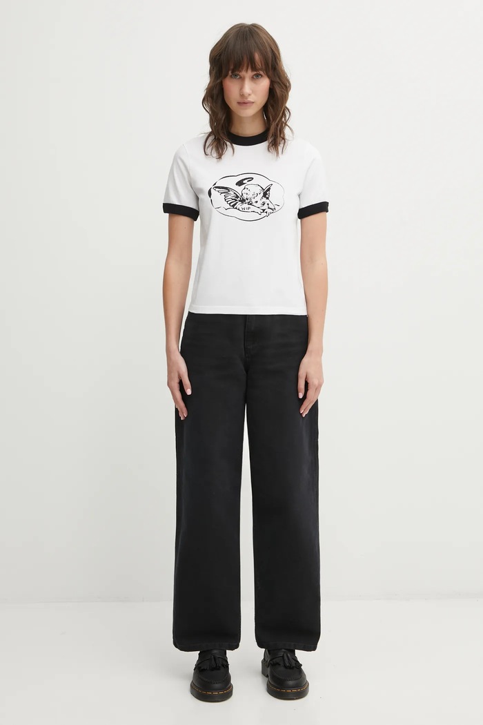 Carhartt WIP cotton t-shirt W SS Reminiscing Ringer T-S white I036034.260