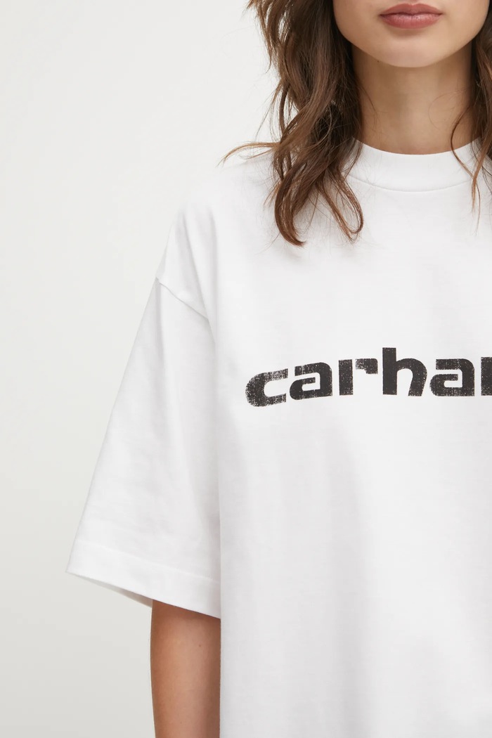 Μπλουζάκι Carhartt WIP W SS Archive Script T-Shirt λευκό I036042.02XX