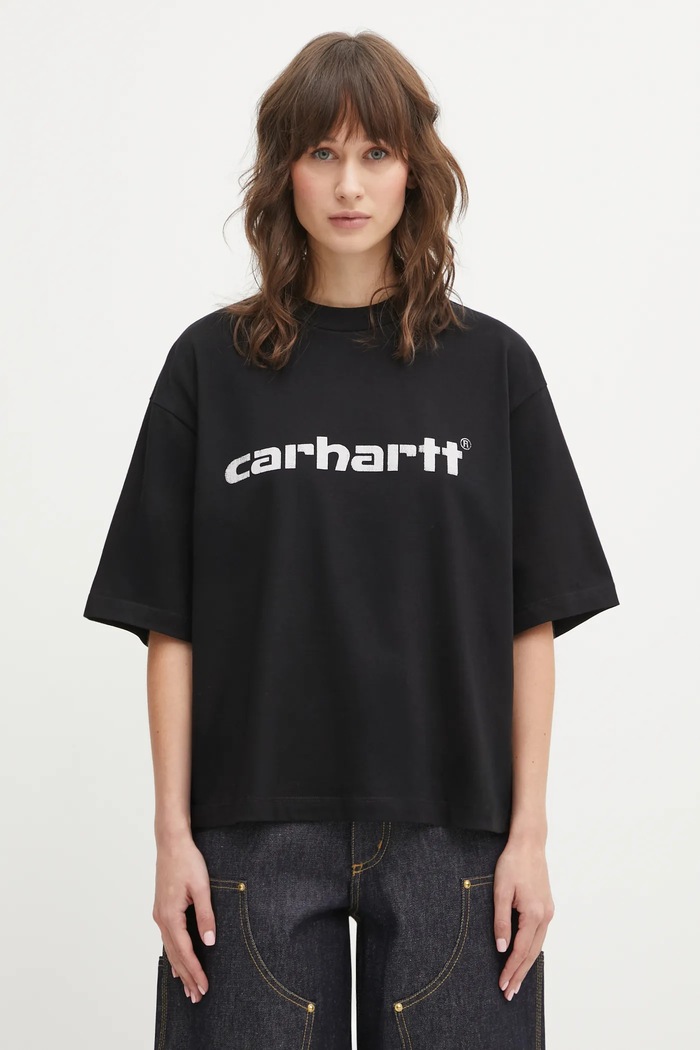 Carhartt WIP cotton t-shirt W SS Archive Script T-Shirt regular black I036042.89XX