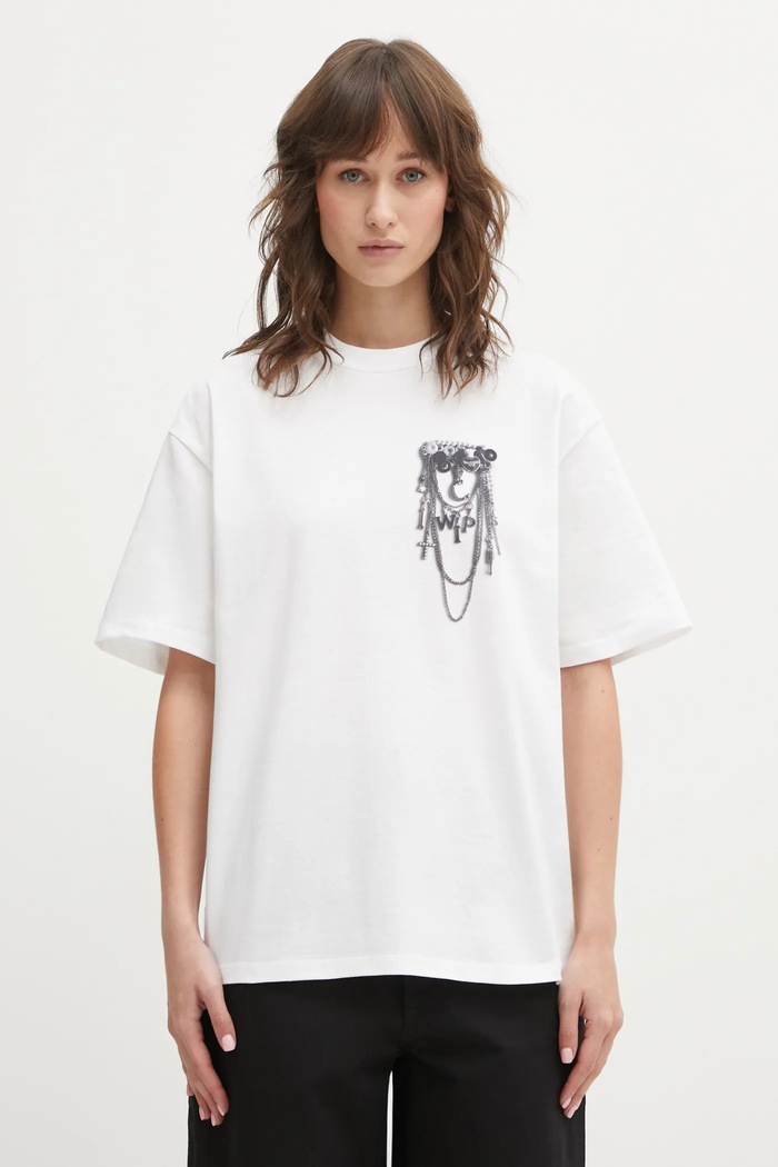 Carhartt WIP cotton t-shirt W SS Inverted Charm T-Shirt Planet friendly white I036030.02XX