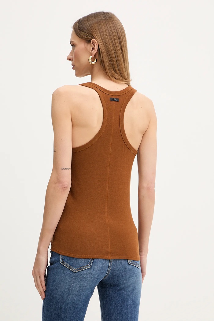 Elisabetta Franchi top cu lână CN77B61E2 maro SS26