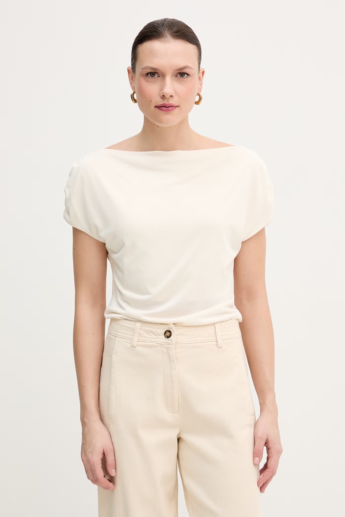 Mos Mosh t-shirt Shima semplice beige 177470