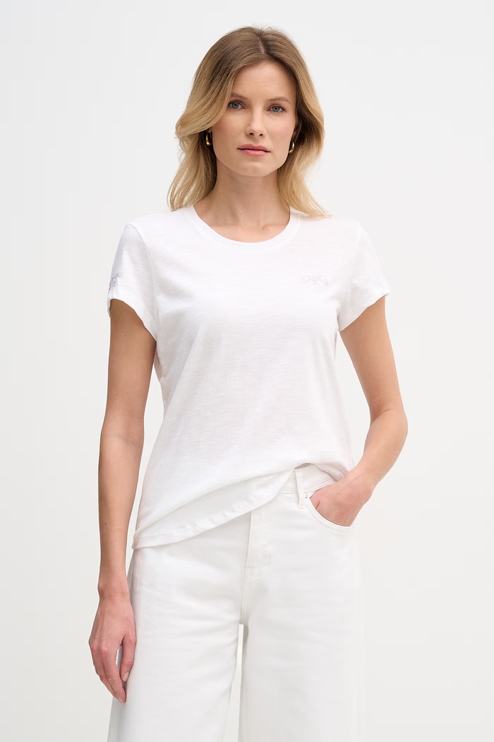 Mos Mosh t-shirt da donna in cotone Safina bianco 176800
