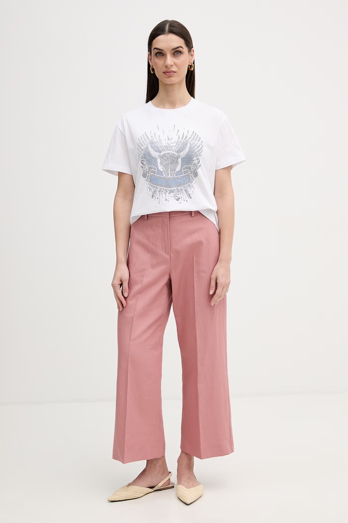 Mos Mosh tricou din bumbac Washa 177070 alb SS26