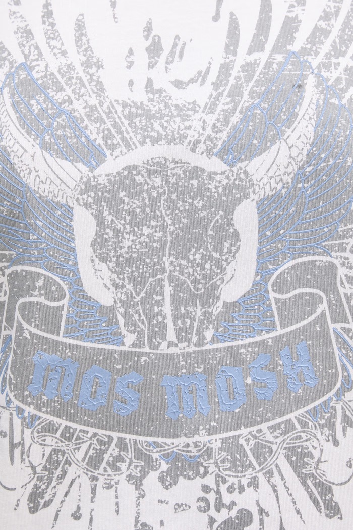 Mos Mosh tricou din bumbac Washa 177070 alb
