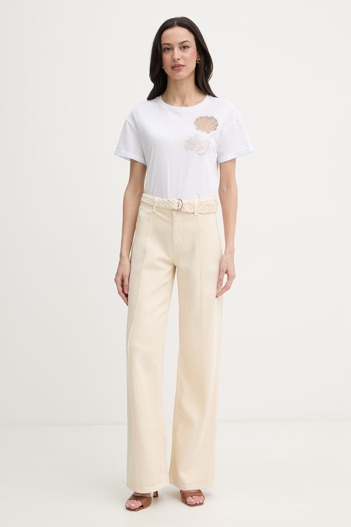 Liu Jo tricou pentru femei, din bumbac WA6413.JS904 alb SS26
