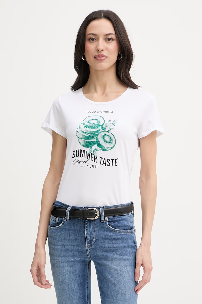 Liu Jo tricou pentru femei, din bumbac alb WA6476.JS923