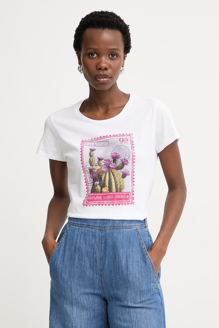 Liu Jo tricou pentru femei, din bumbac alb WA6477.JS923