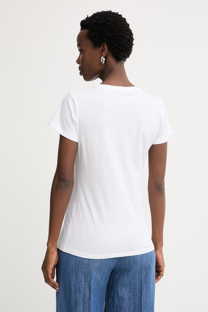 Îmbrăcăminte Liu Jo tricou pentru femei, din bumbac WA6477.JS923 alb