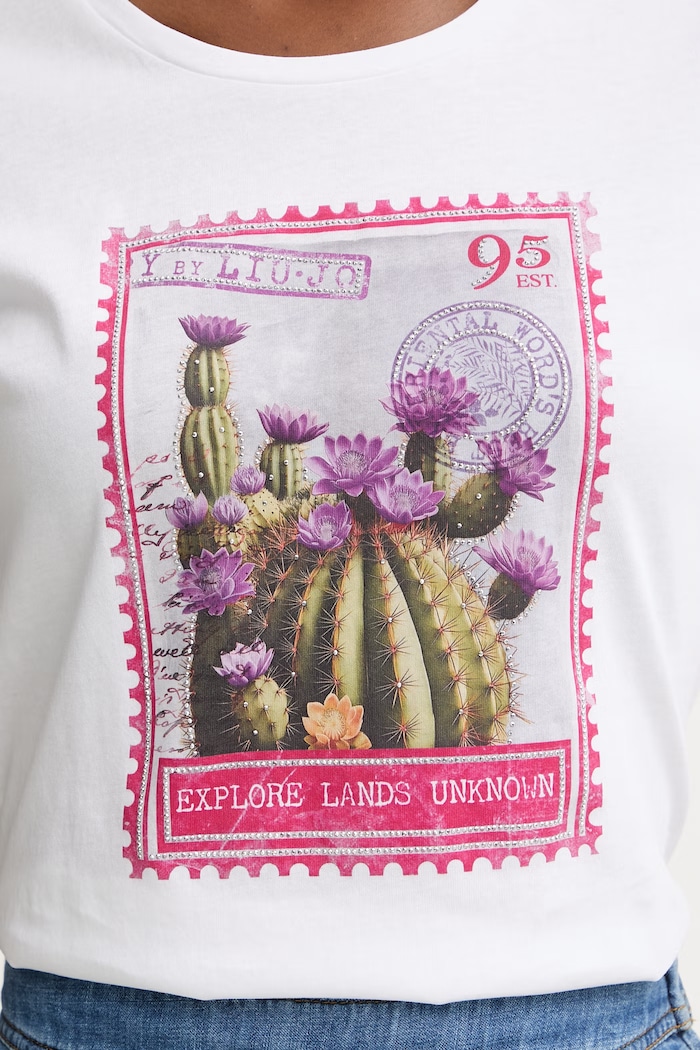 Liu Jo tricou pentru femei, din bumbac WA6477.JS923 alb