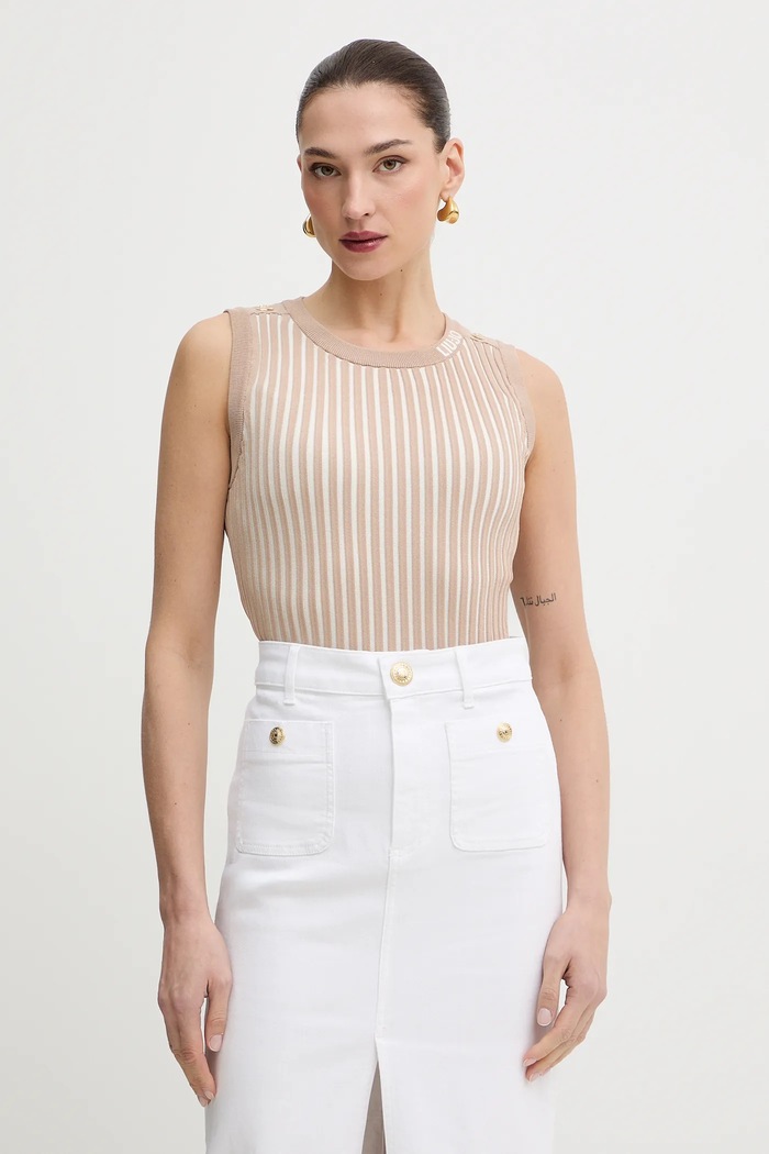 Liu Jo top okrągły beżowy TA6064.MS55N