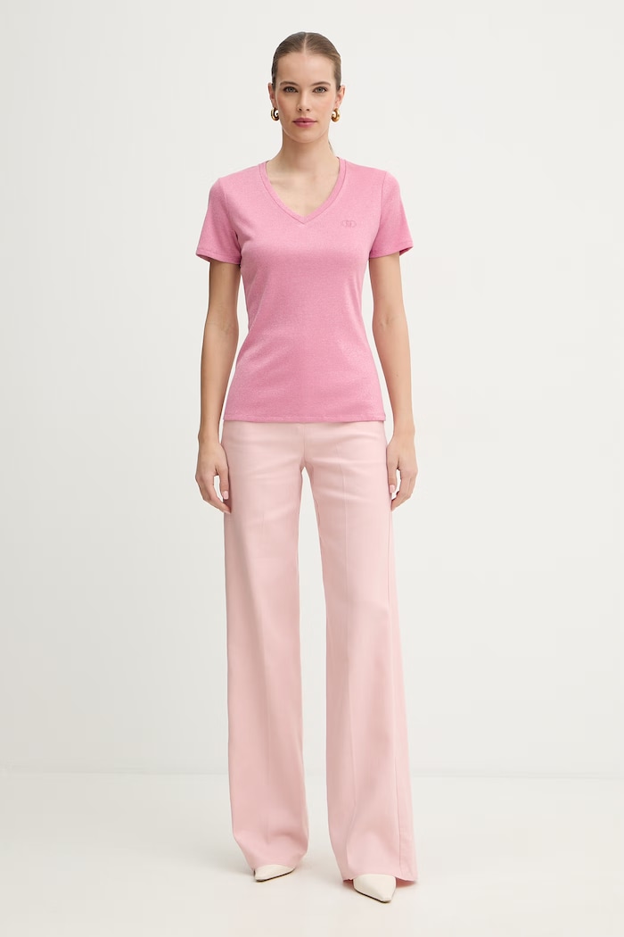 Liu Jo tricou basic pentru femei TA6175.J3845 roz SS26