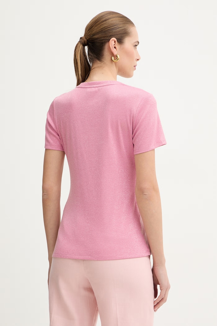 Îmbrăcăminte Liu Jo tricou basic pentru femei TA6175.J3845 roz