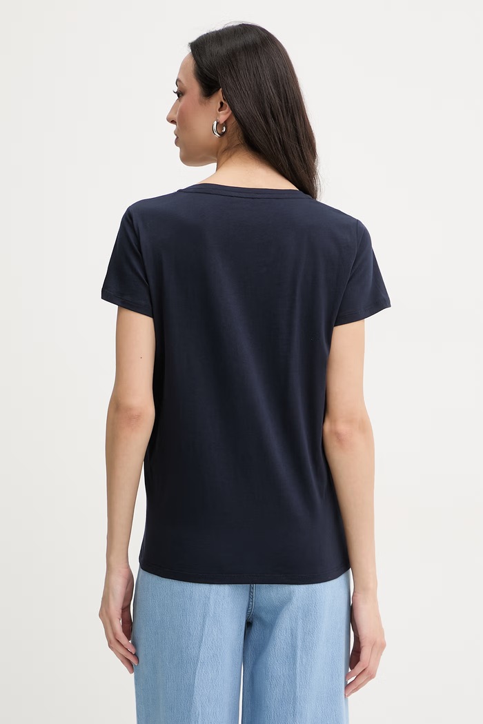 Îmbrăcăminte Liu Jo tricou pentru femei, din bumbac TA6285.JS923 bleumarin