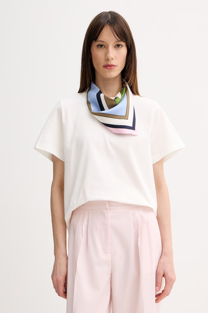 Marella tricou pentru femei, din bumbac cu elastan Emme by Marella alb 2615971041200