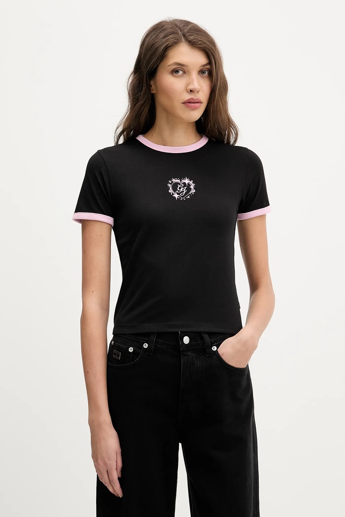 Guess Jeans t-shirt z elastanem czarny W6RI16.J1314