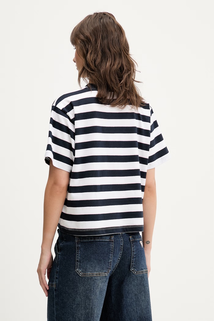 Odzież Guess Jeans t-shirt bawełniany W6RI19.K8HM0 granatowy