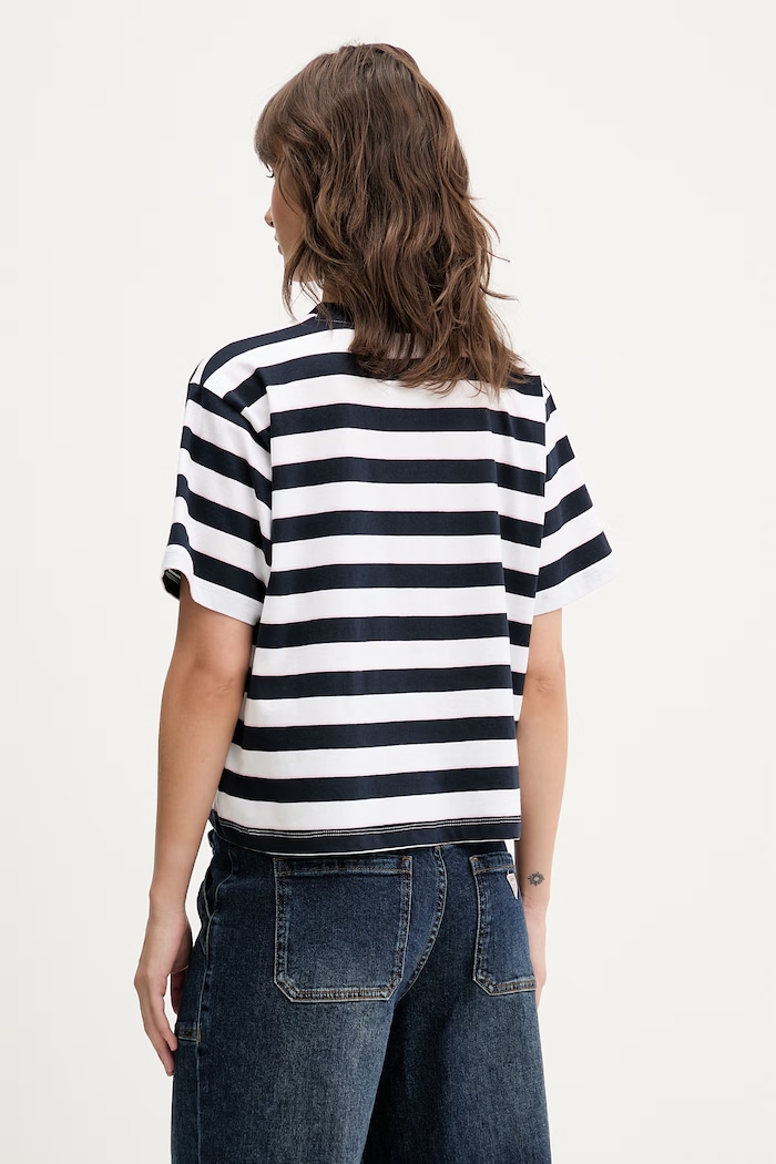 Odzież Guess Jeans t-shirt bawełniany W6RI19.K8HM0 granatowy
