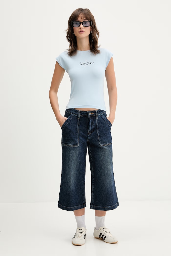Tričko Guess Jeans W6RI21.J1314 modrá SS26
