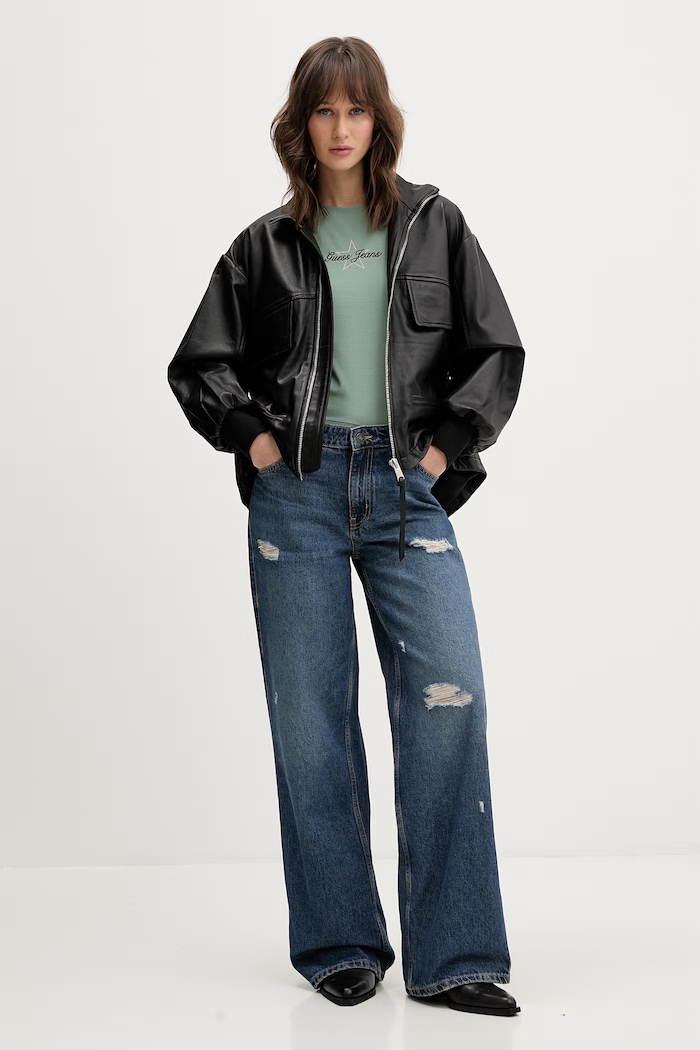 Guess Jeans tricou W6RI21.J1314 verde SS26