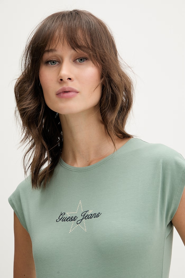 Guess Jeans tricou verde W6RI21.J1314