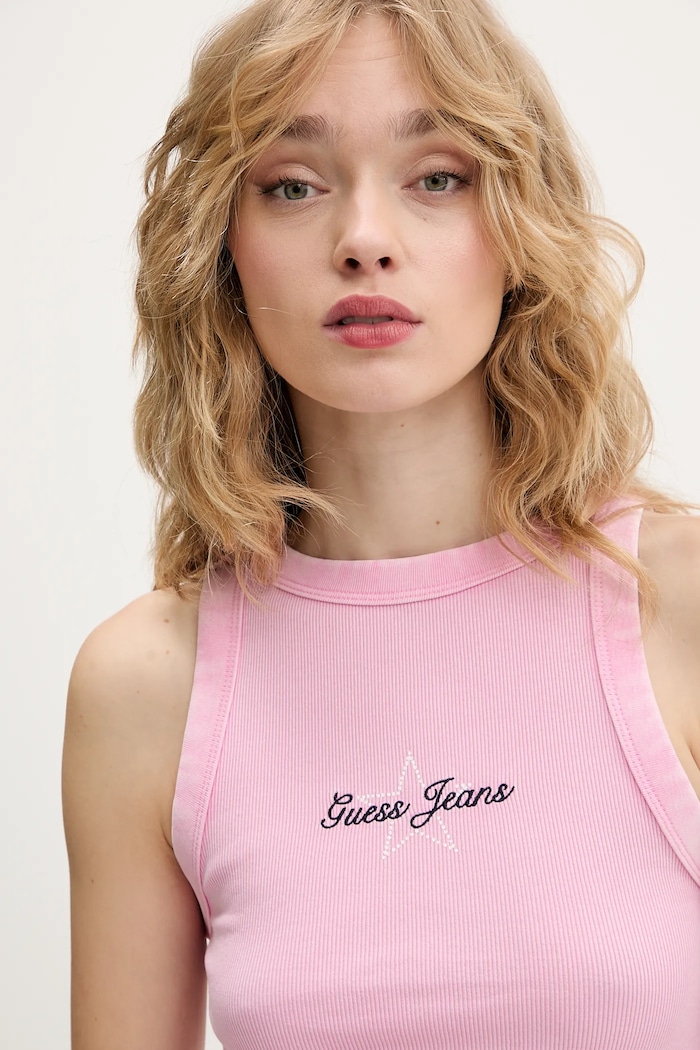 Top Guess Jeans ružová W6RP23.KA0H1