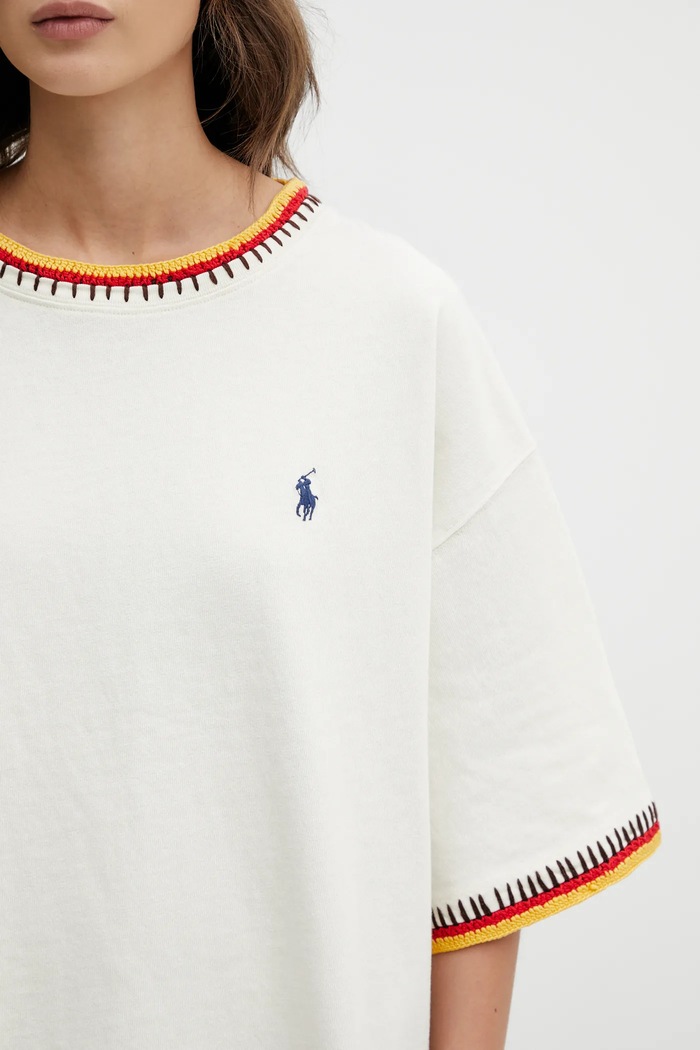 Polo Ralph Lauren tricou din bumbac 10/1 OE JERSEY bej 211A96265001