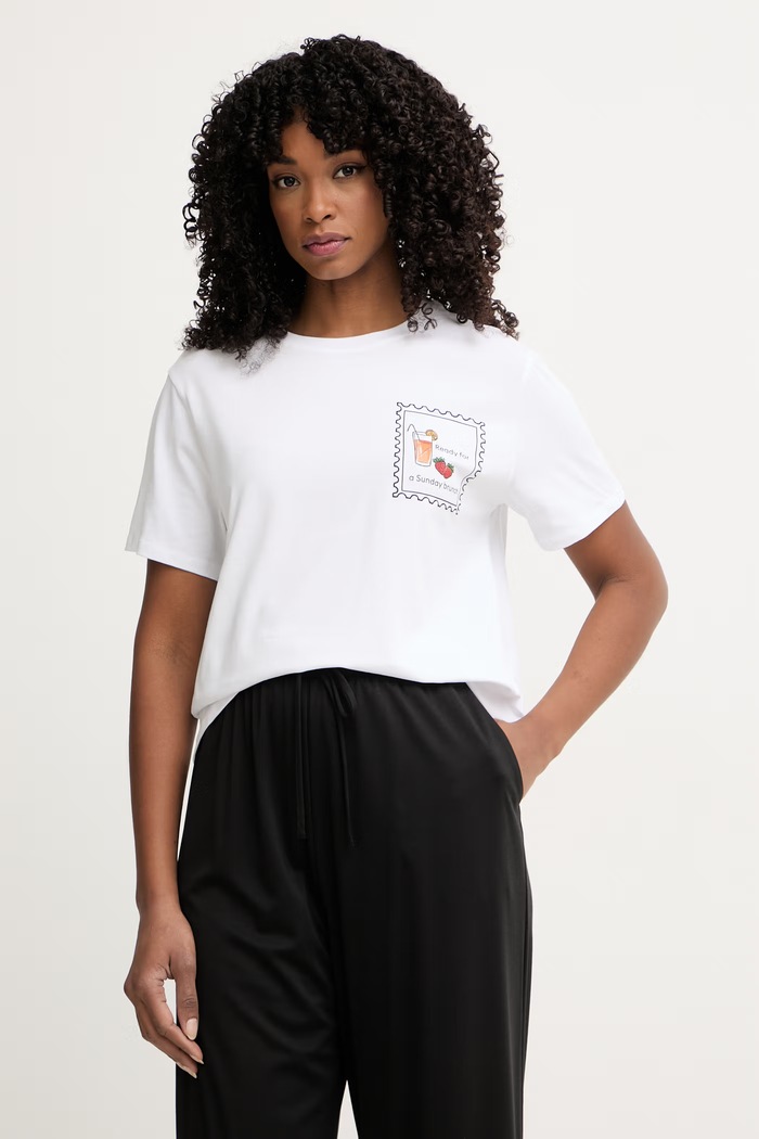 Marella t-shirt γυναικείο βαμβακερό με ελαστάνη Emme by Marella λευκό 2615971072200