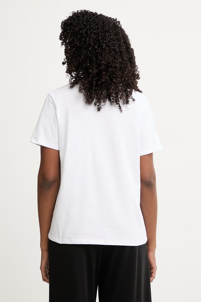 Ρούχα Marella t-shirt γυναικείο βαμβακερό με ελαστάνη Emme by Marella 2615971072200 λευκό