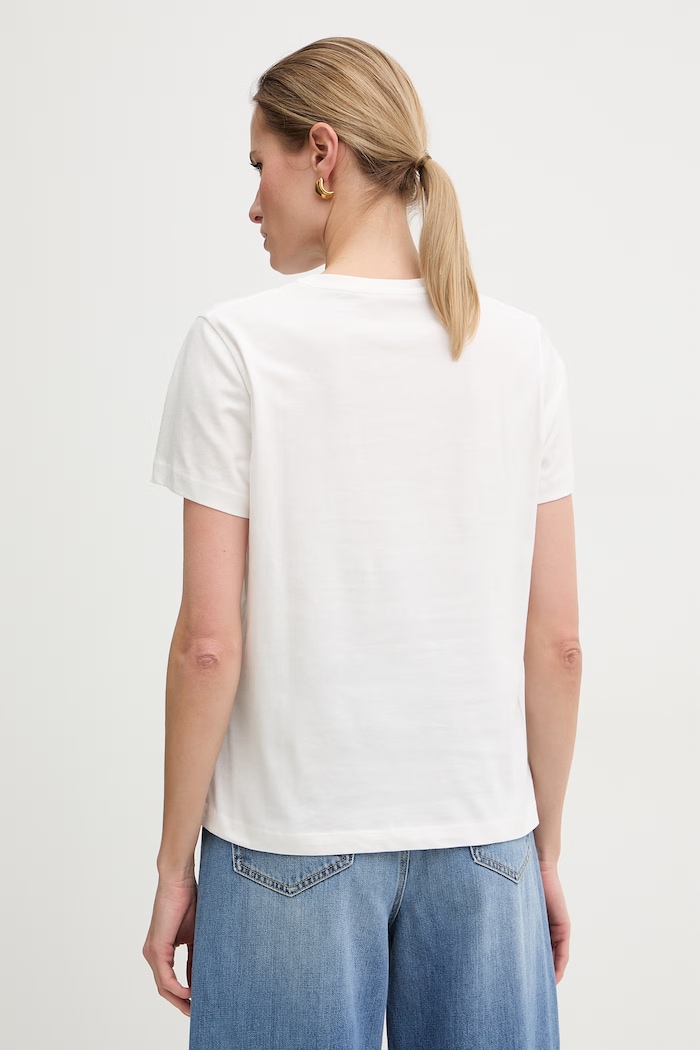 Odzież Marella t-shirt damski bawełniany Emme by Marella 2615971092200 beżowy