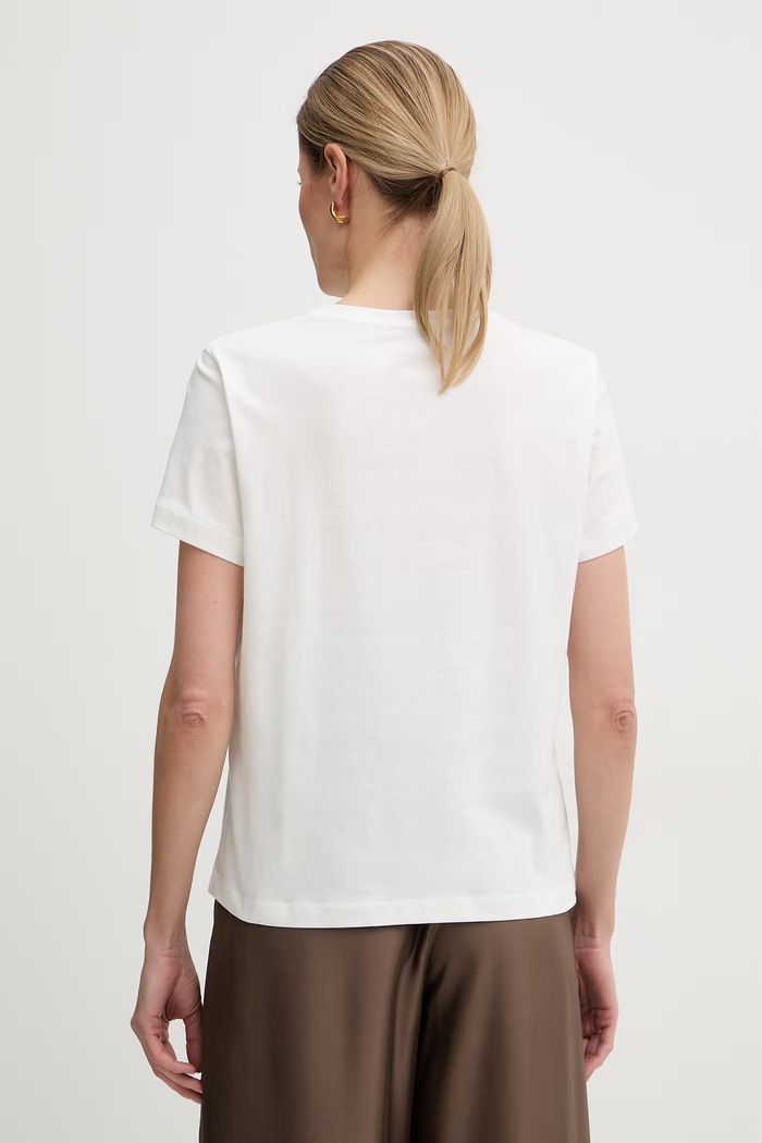 Odzież Marella t-shirt damski bawełniany Emme by Marella 2615971092200 beżowy
